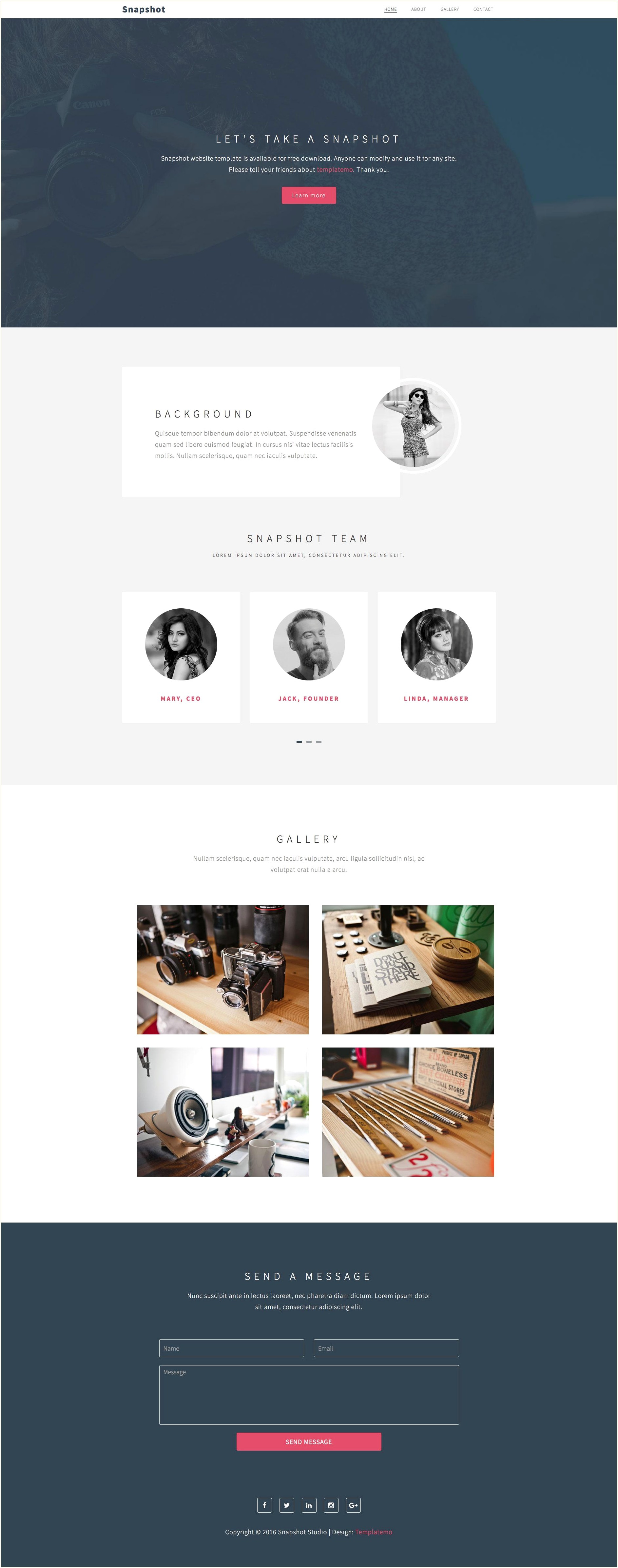 Free Bootstrap Html Landing Page Template