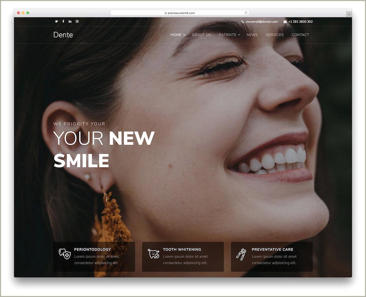 Free Bootstrap Templates For Dental Clinic