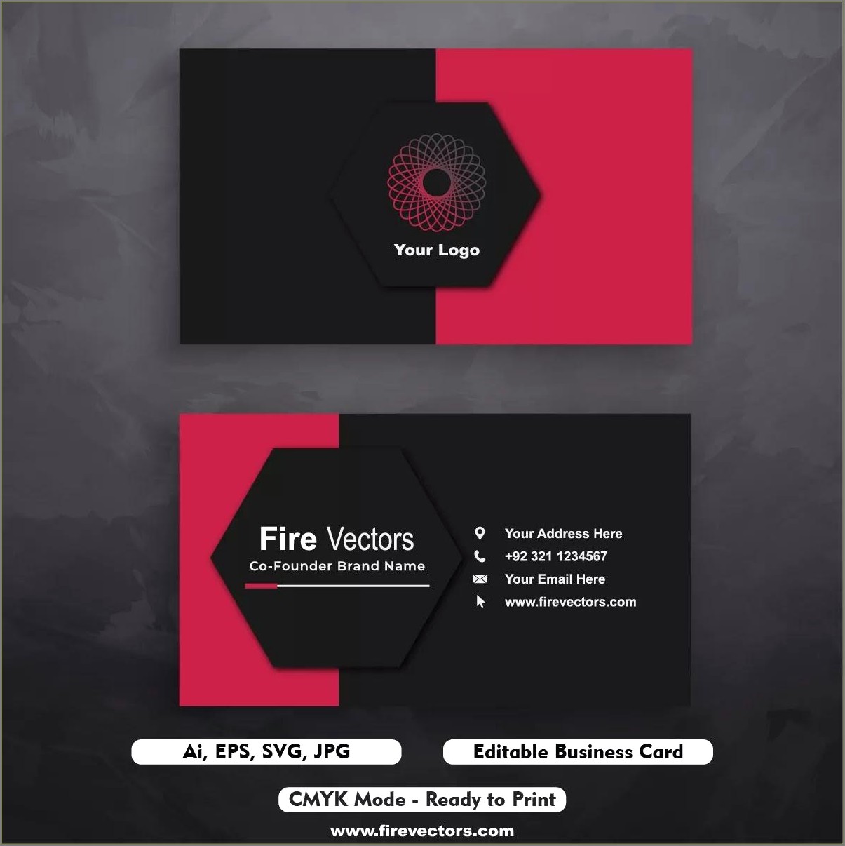 Free Business Card Template Download Illu