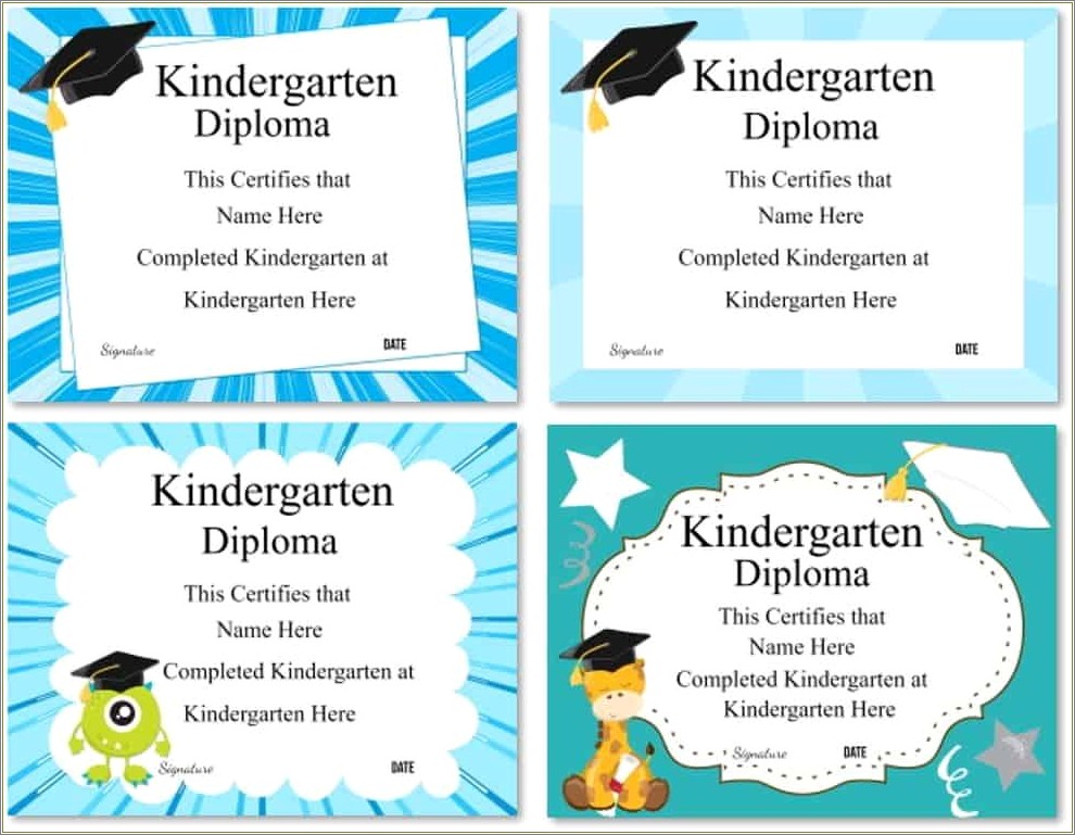 Ffree Catholic Printable Kindergarten Certificate Templates