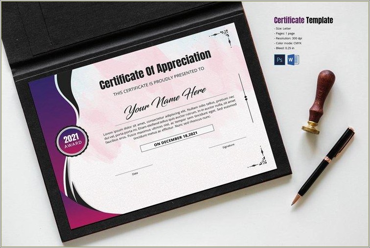 Free Certificate Of Appreciation Word Template