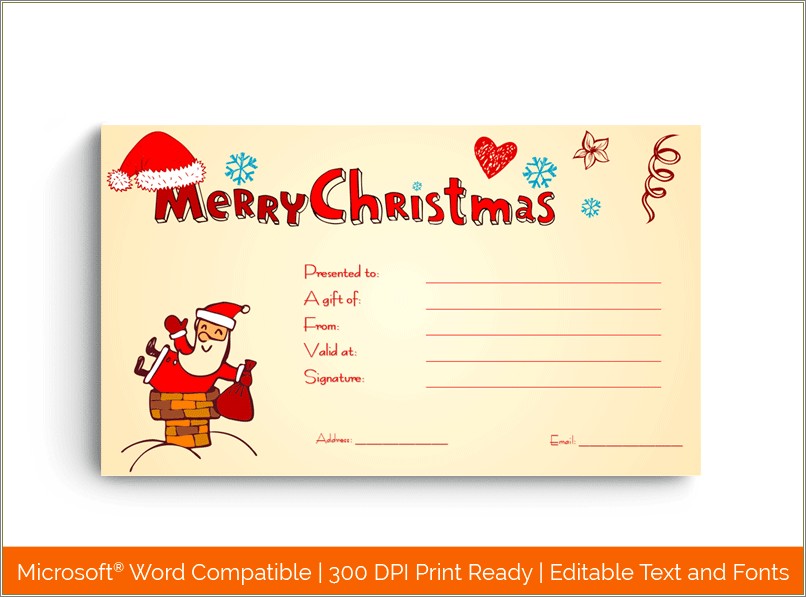 Free Christmas Certificate Template For Word