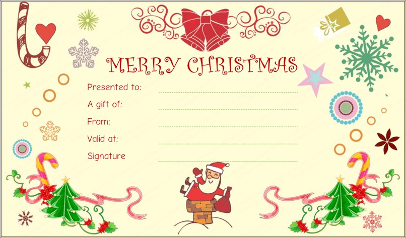 Free Christmas Gift Certificate Template Download