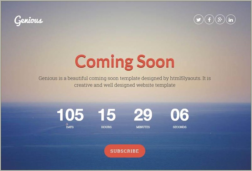 Free Coming Soon Html Page Template