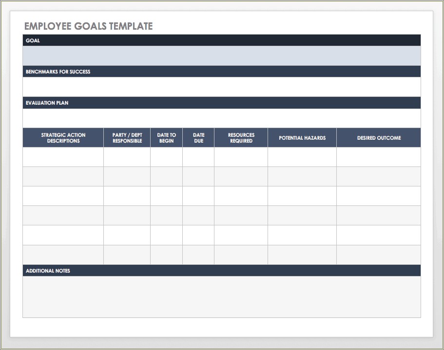 Free Company Goal Setting Template Word