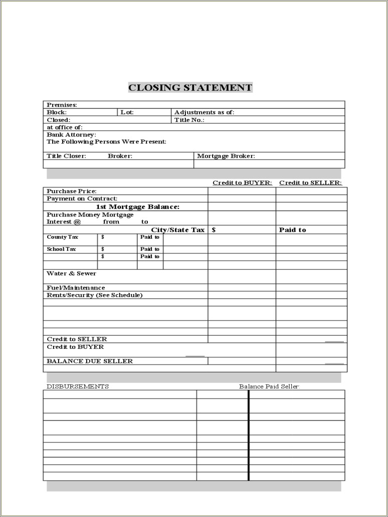 Free Copy Of Mortgage Statement Template