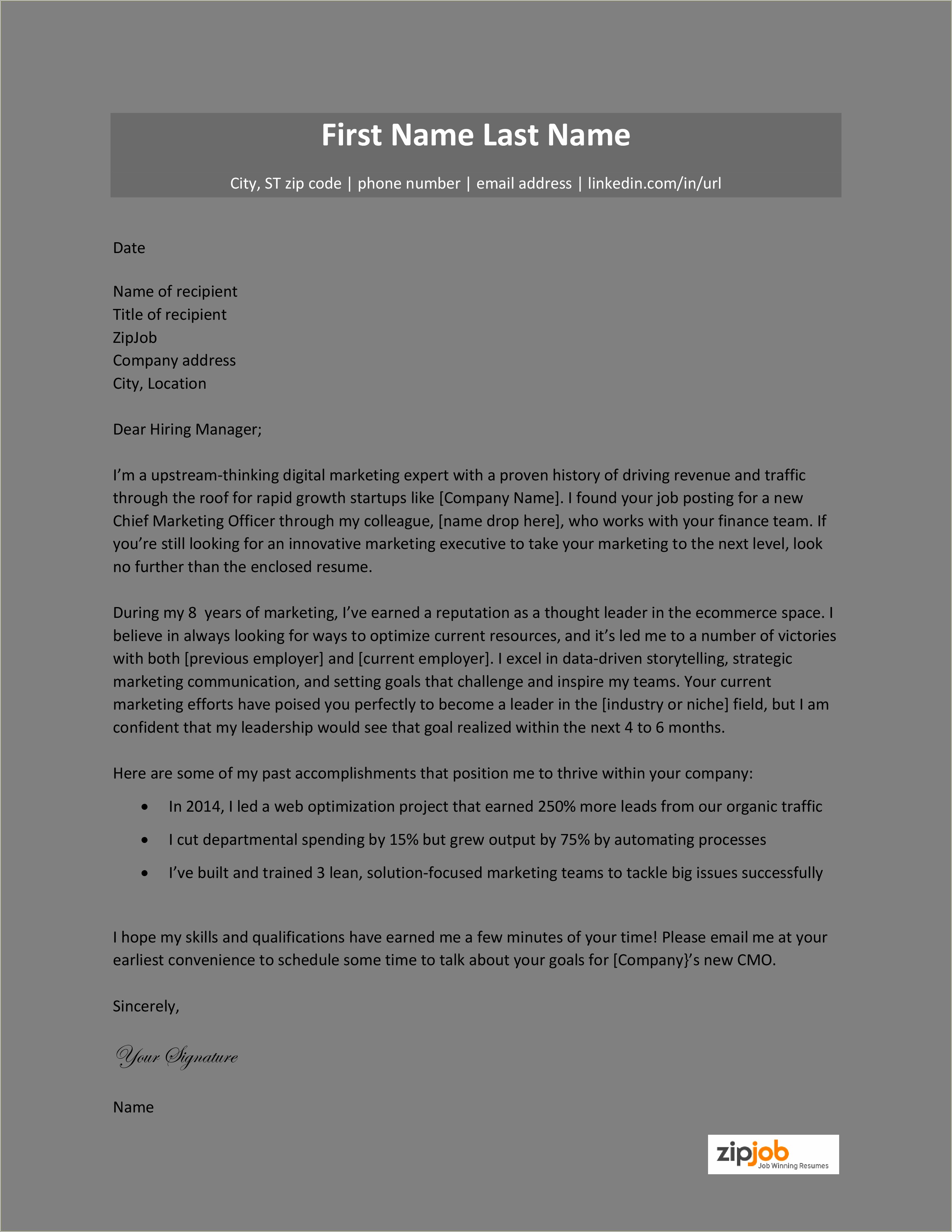 Free Cover Letter Template No Subscription
