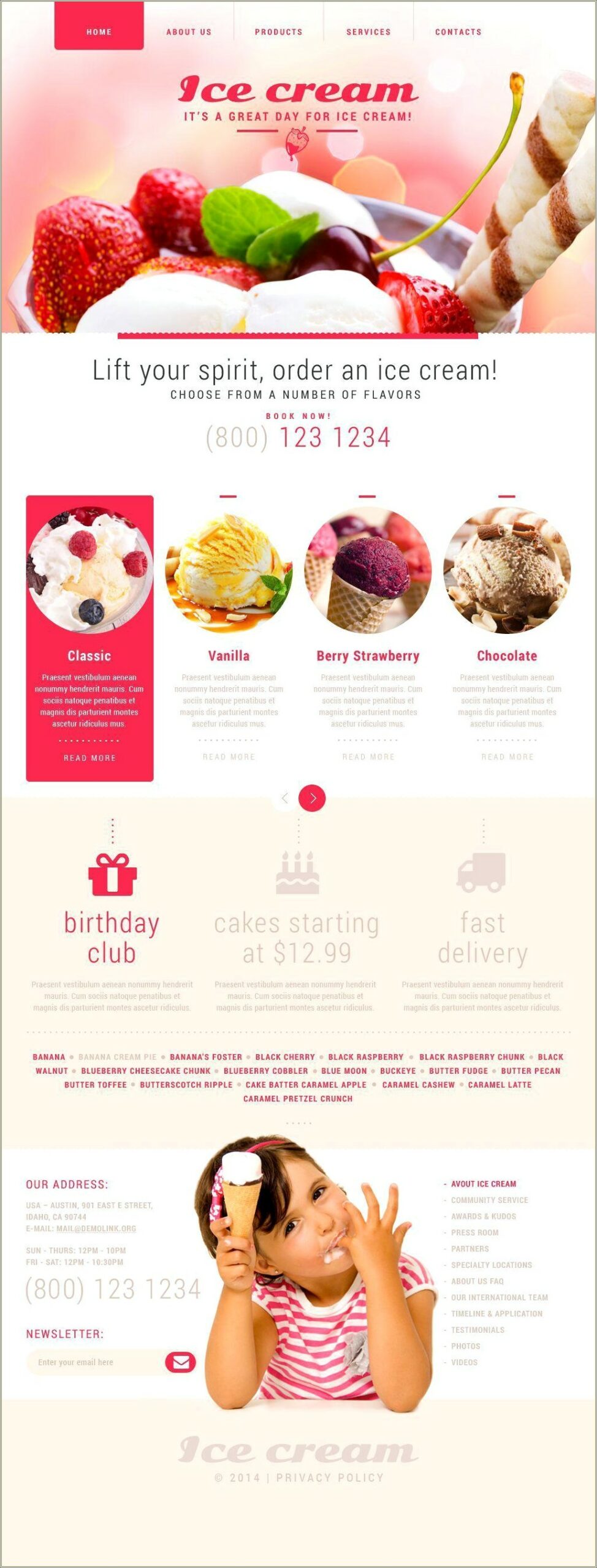 Free Css Templates For Ice Cream