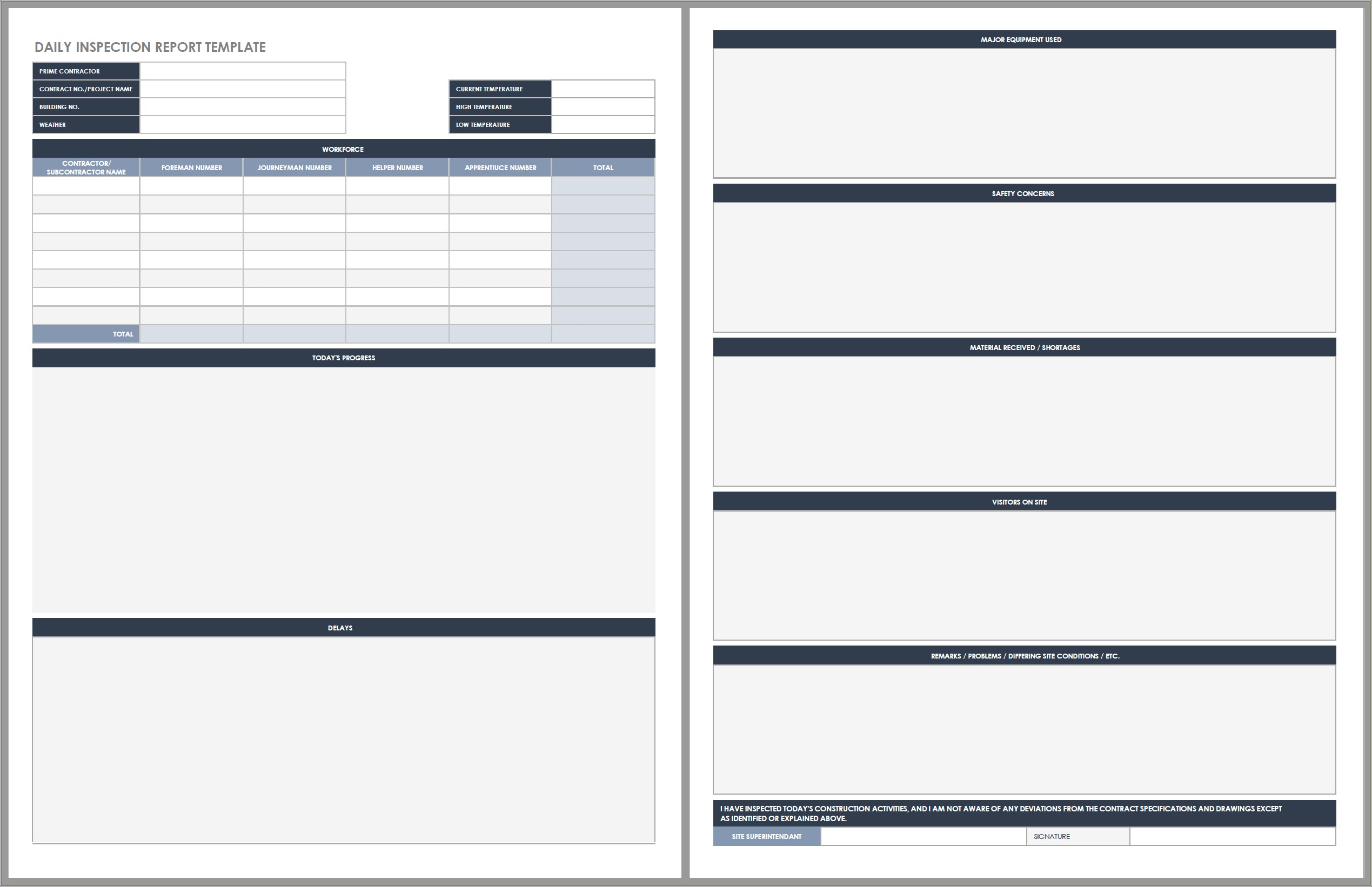 Free Daily Activity Log Template Excel