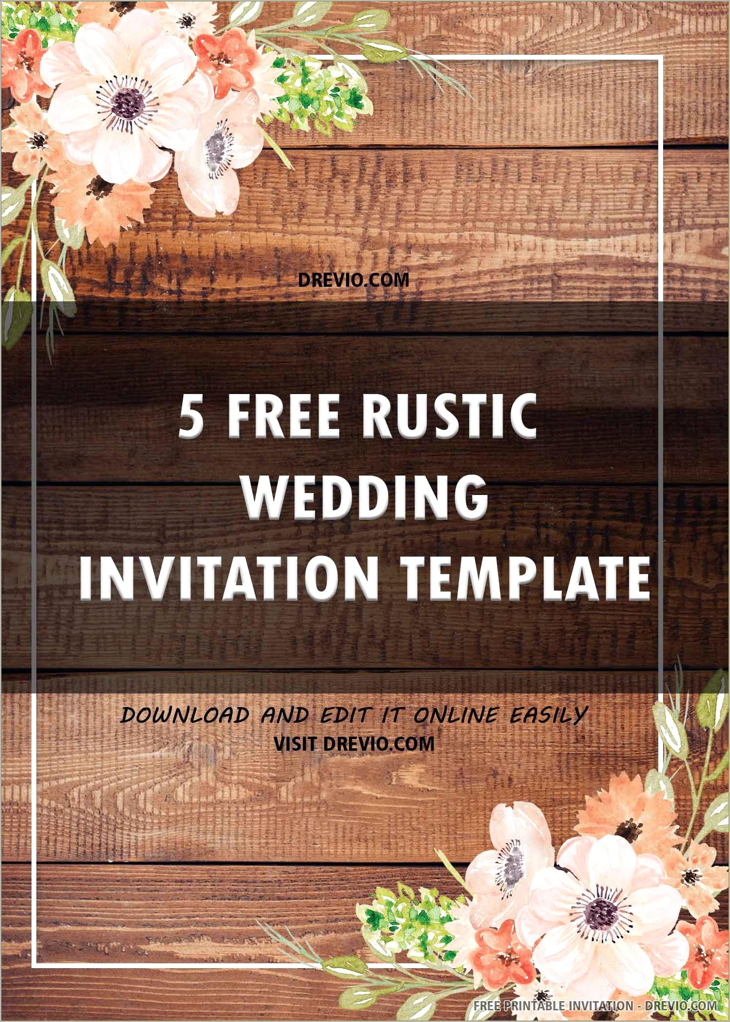 Free Diy Rustic Wedding Invitation Templates
