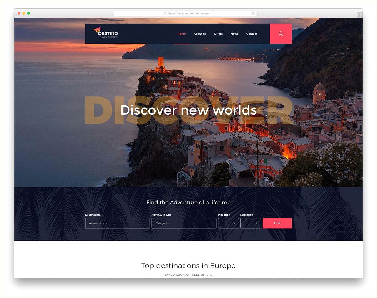 Free Download Bootstrap Template For Tourism