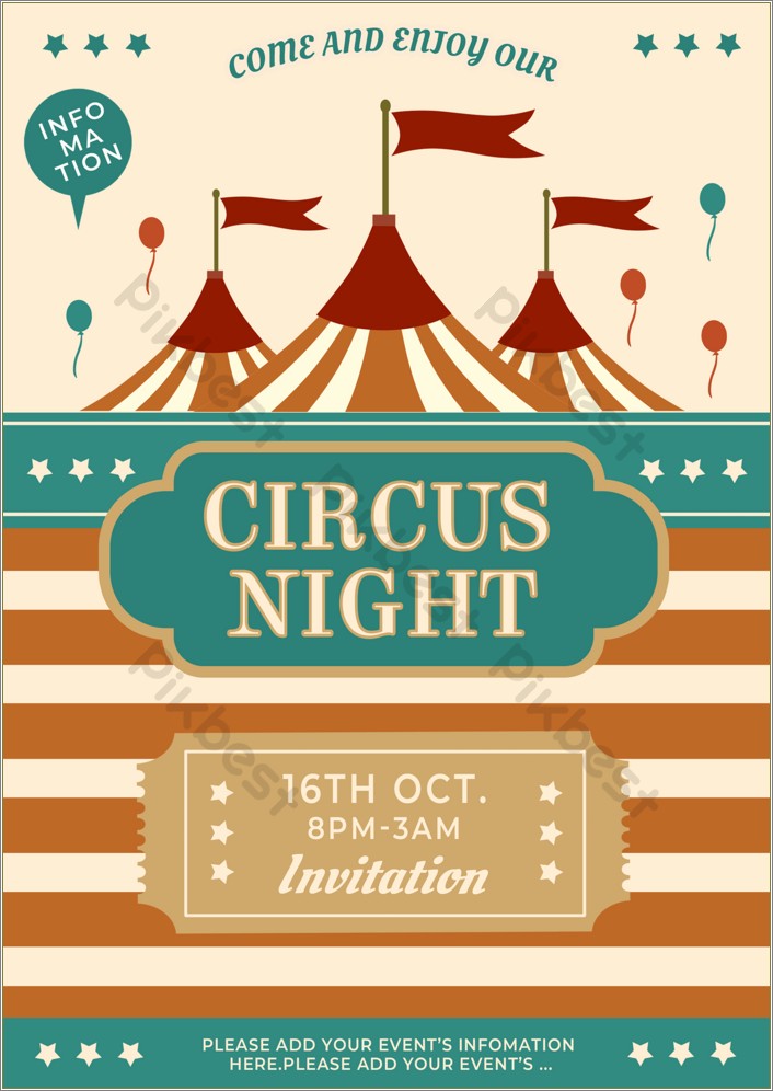 Free Download Circus Birthday Invitation Template