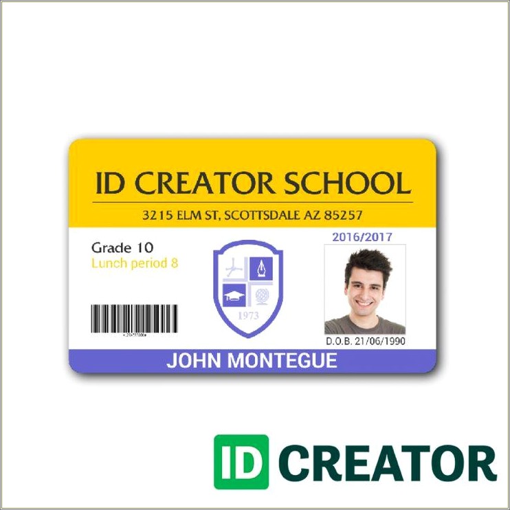 Free Download School Id Card Template