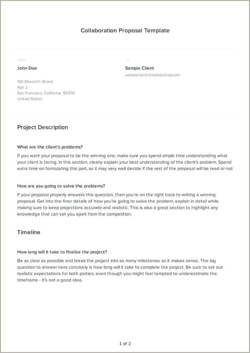 Free Download Template For Simple Proposal