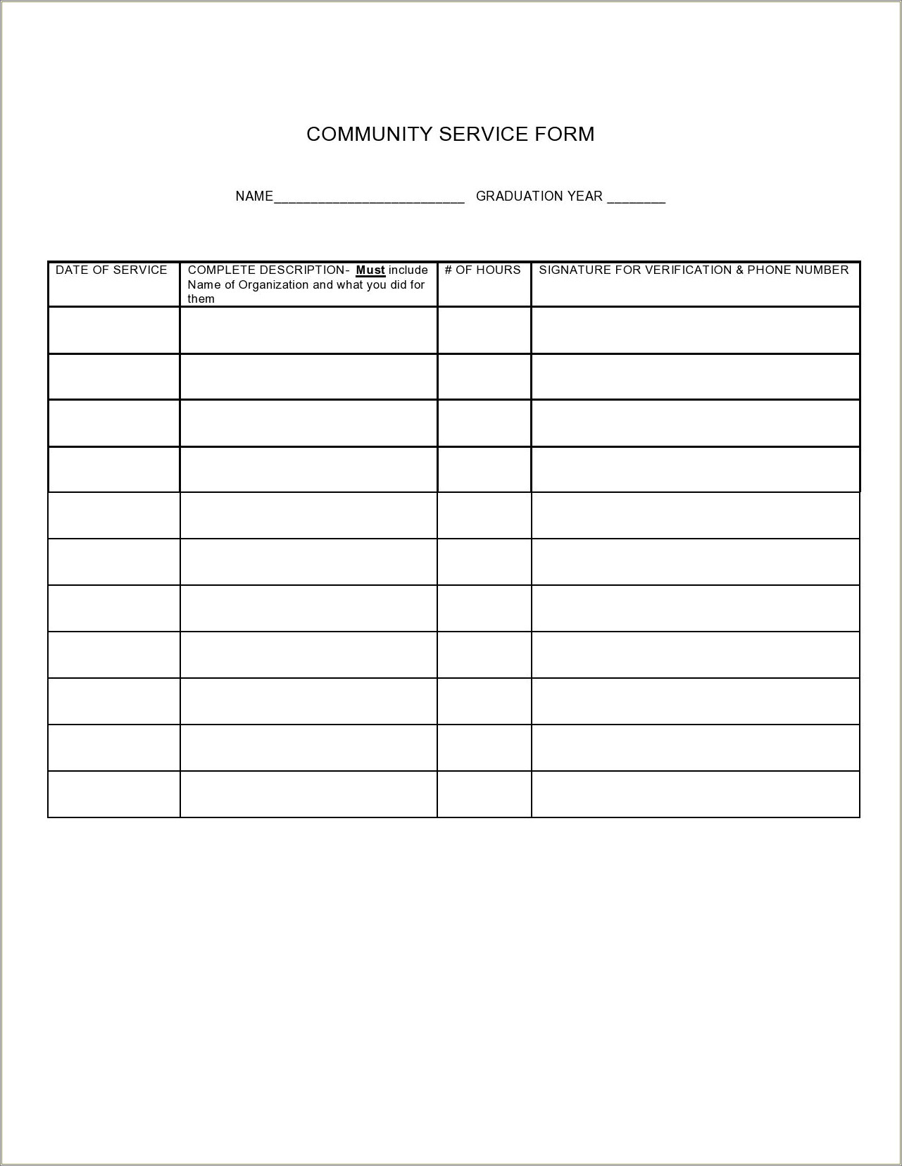 Free Downloadable Templates Of Volunteer Forms