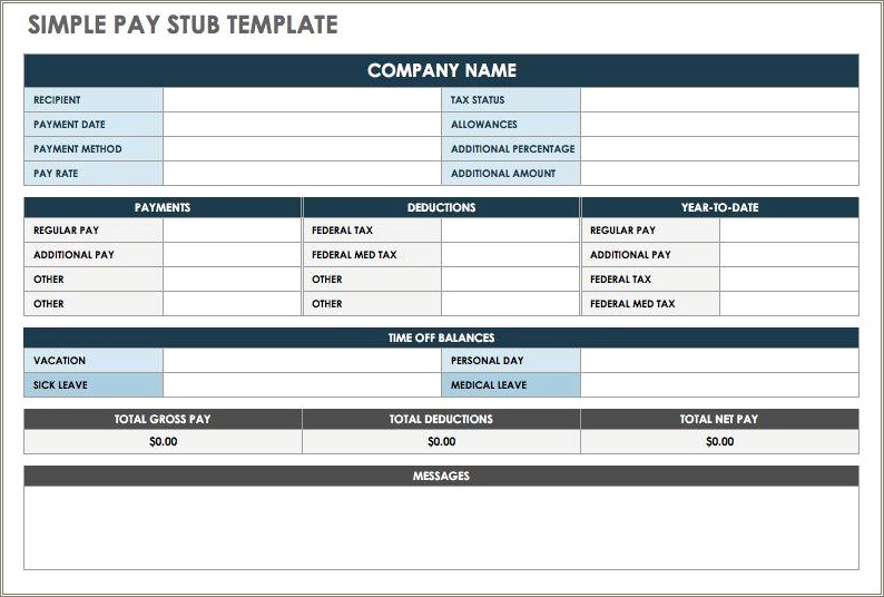 Free Employee Earnings Statement Template Canada