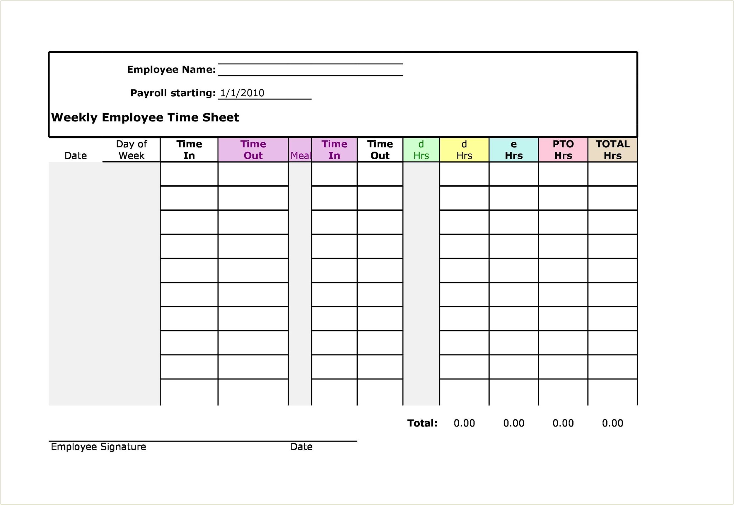 Free Employee Sign In Sheets Templates