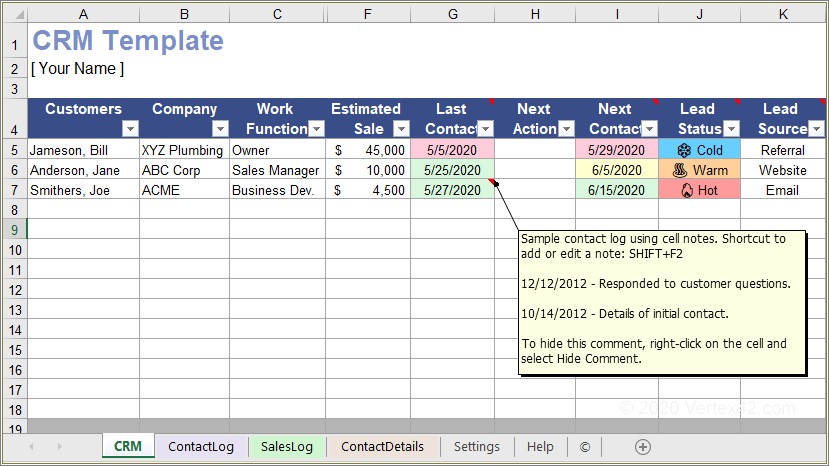 Free Excel Contact List Template Download