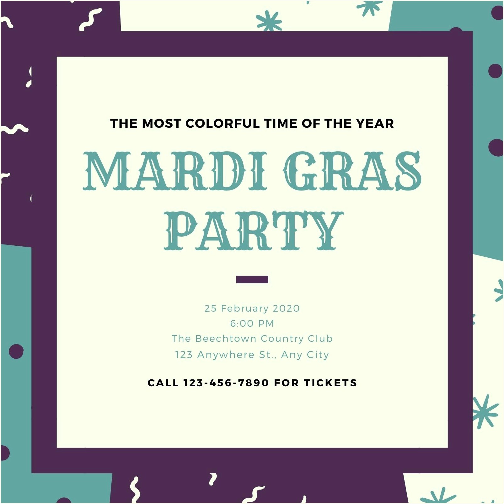 Free Fat Tuesday Party Announcement Templates