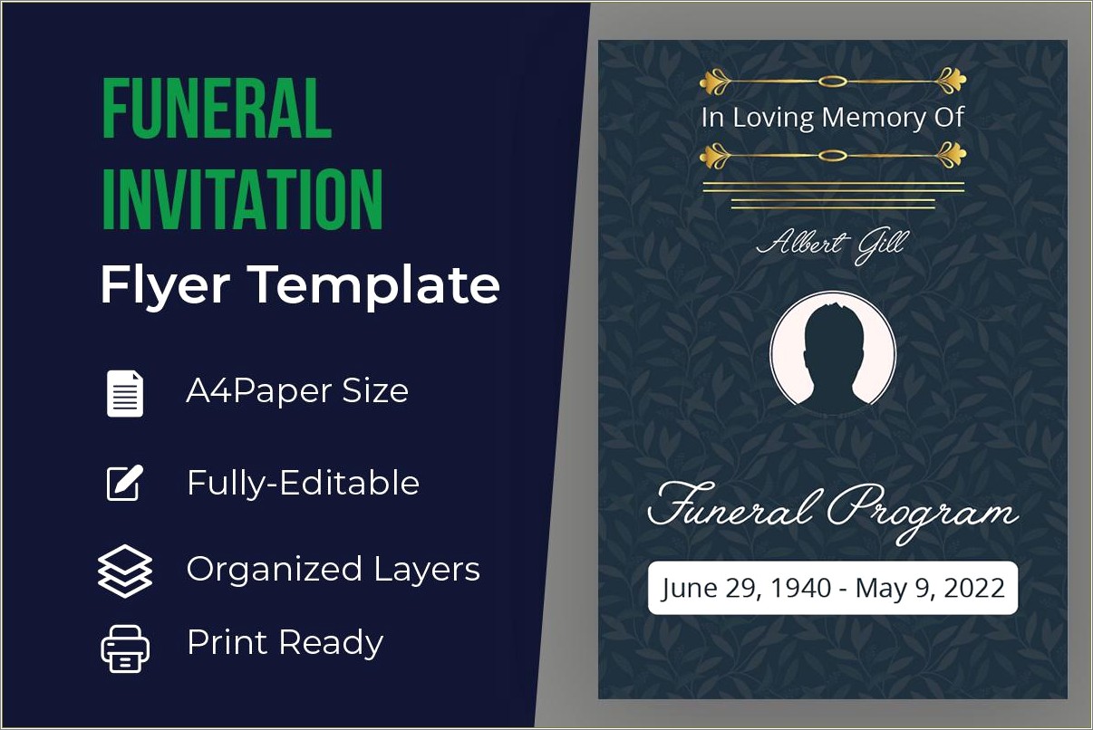 Free Funeral Invitation Template Word Uk