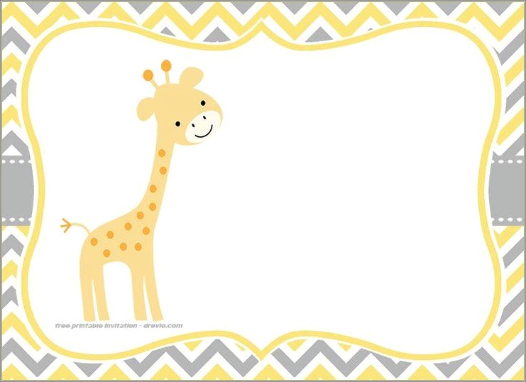 Free Giraffe Baby Shower Invitations Templates