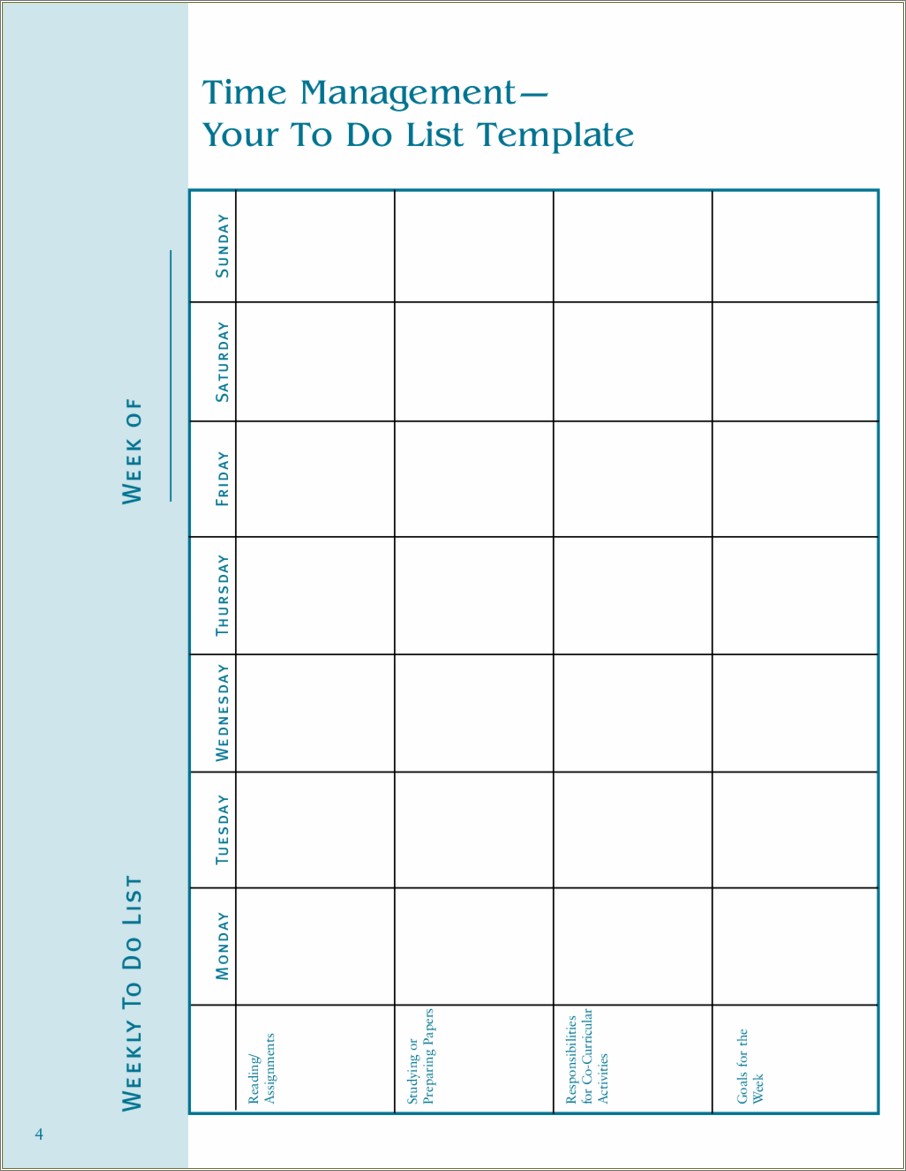 Free Goal And Time Management Template