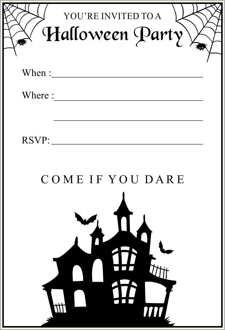 Free Halloween Birthday Invitation Templates Printable Resume Example