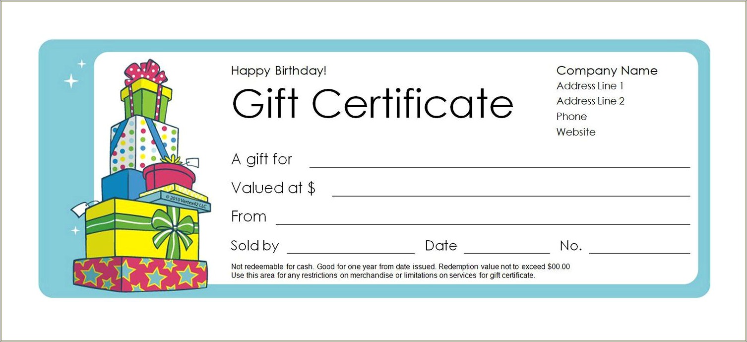 Free Happy Anniversary Gift Certificate Template