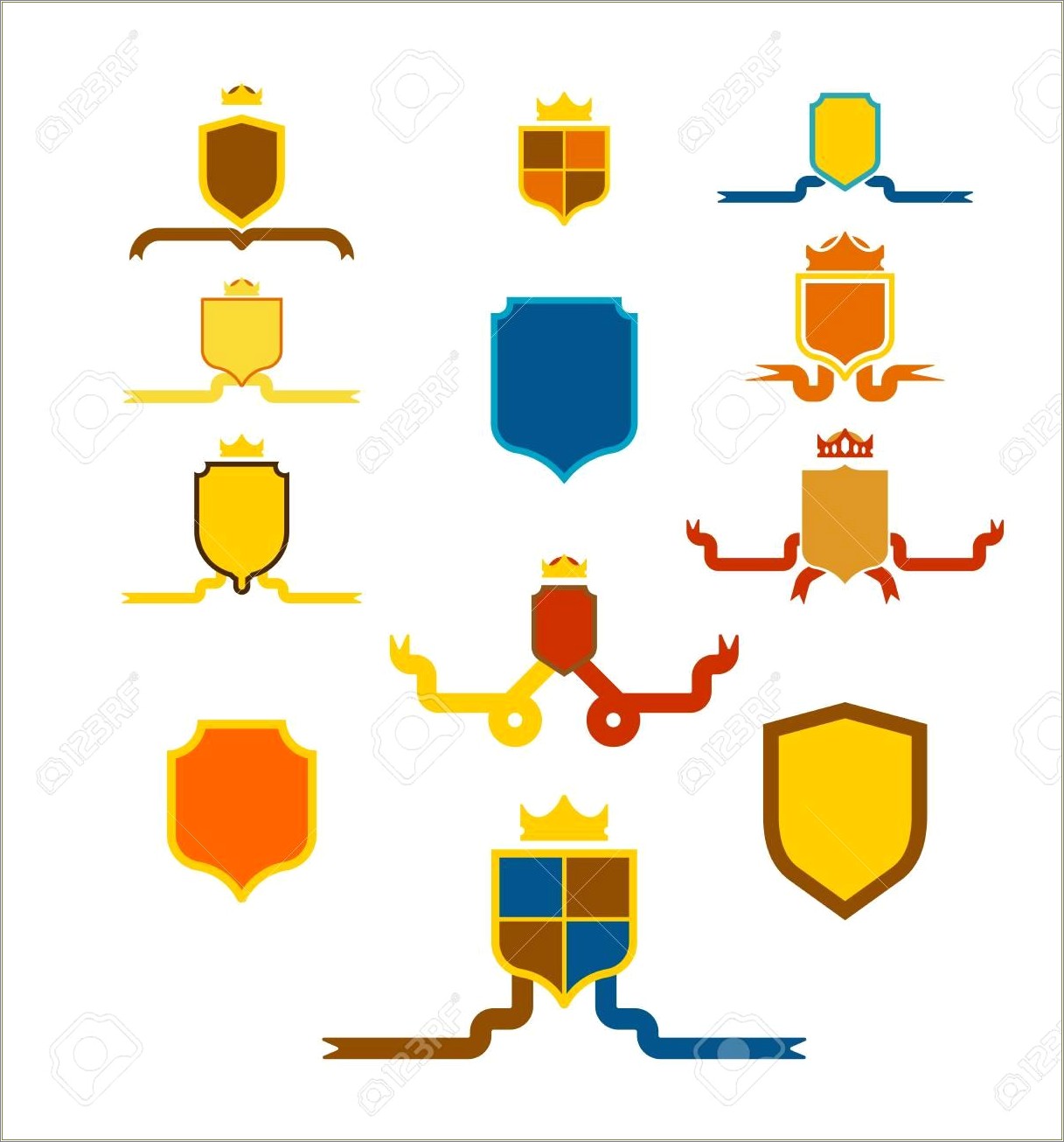 Free Heraldic Shield With Banner Template