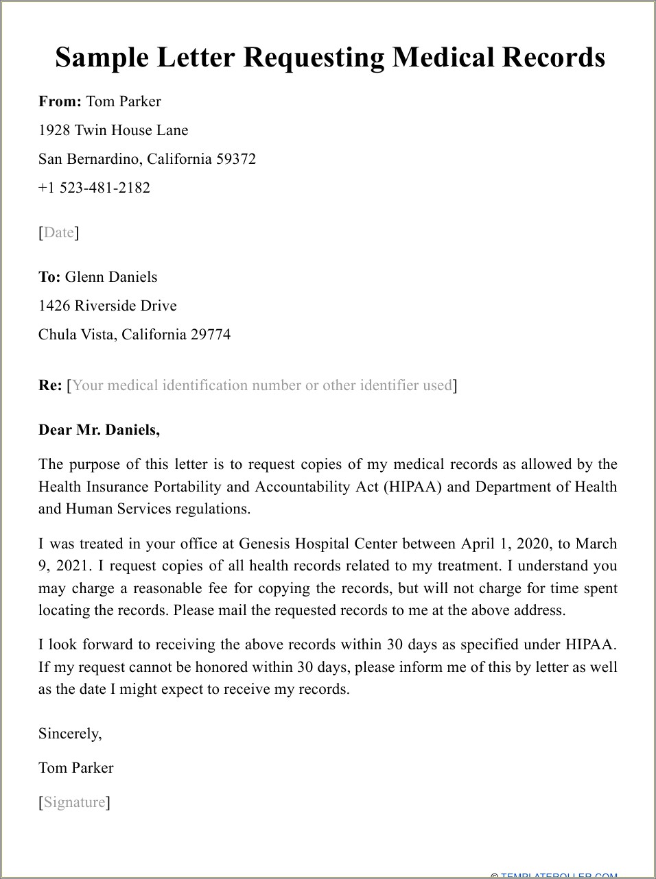 Free Hipaa Letter Medical Collection Template Resume Example Gallery 0331