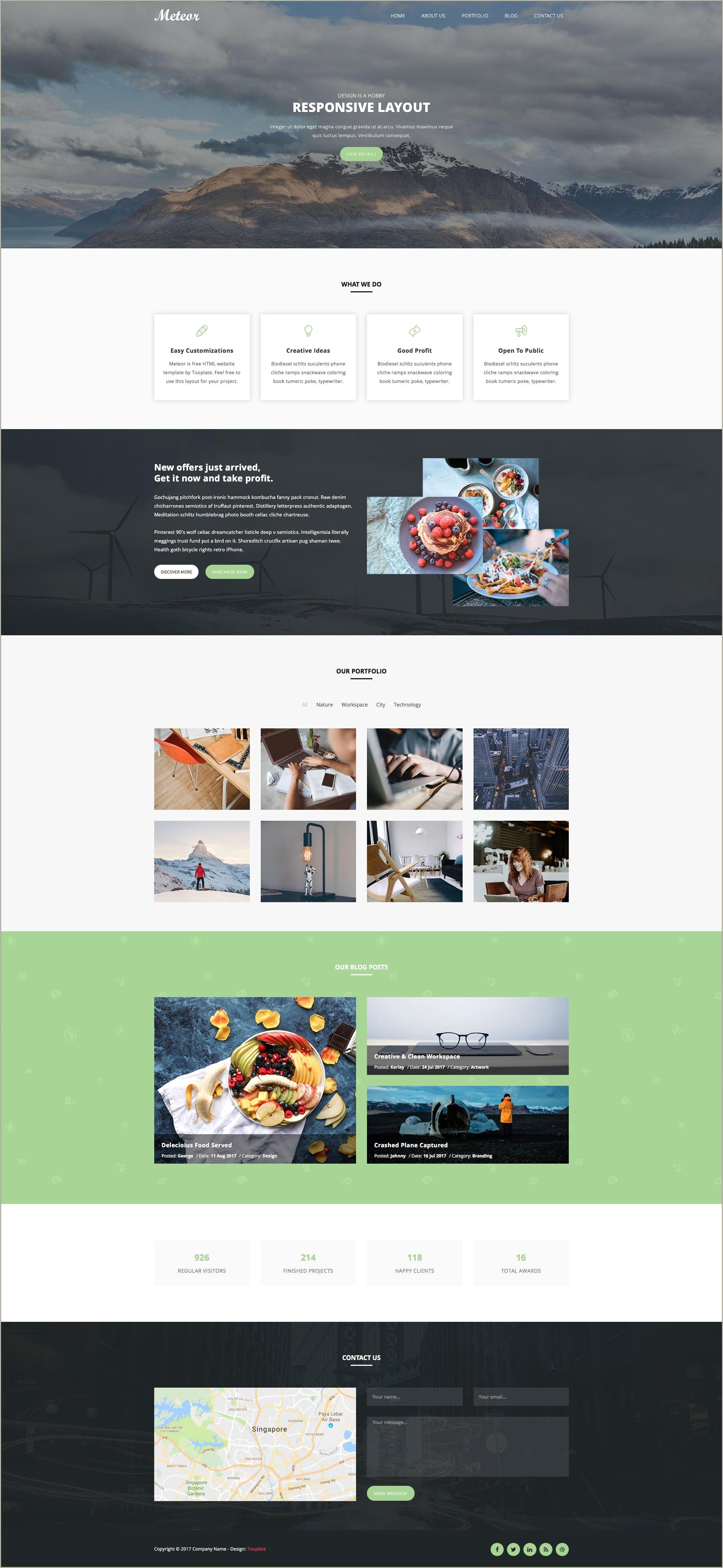 Free Html Business Template One Page