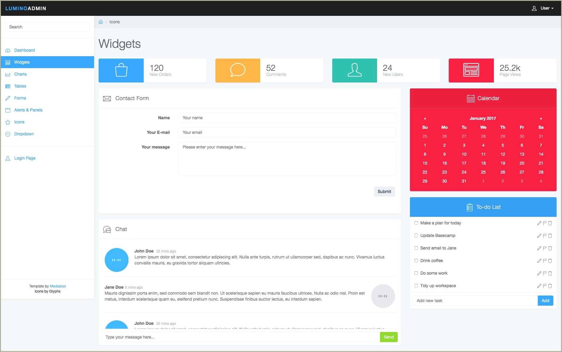 Free Html5 Admin Template Medialoot Download