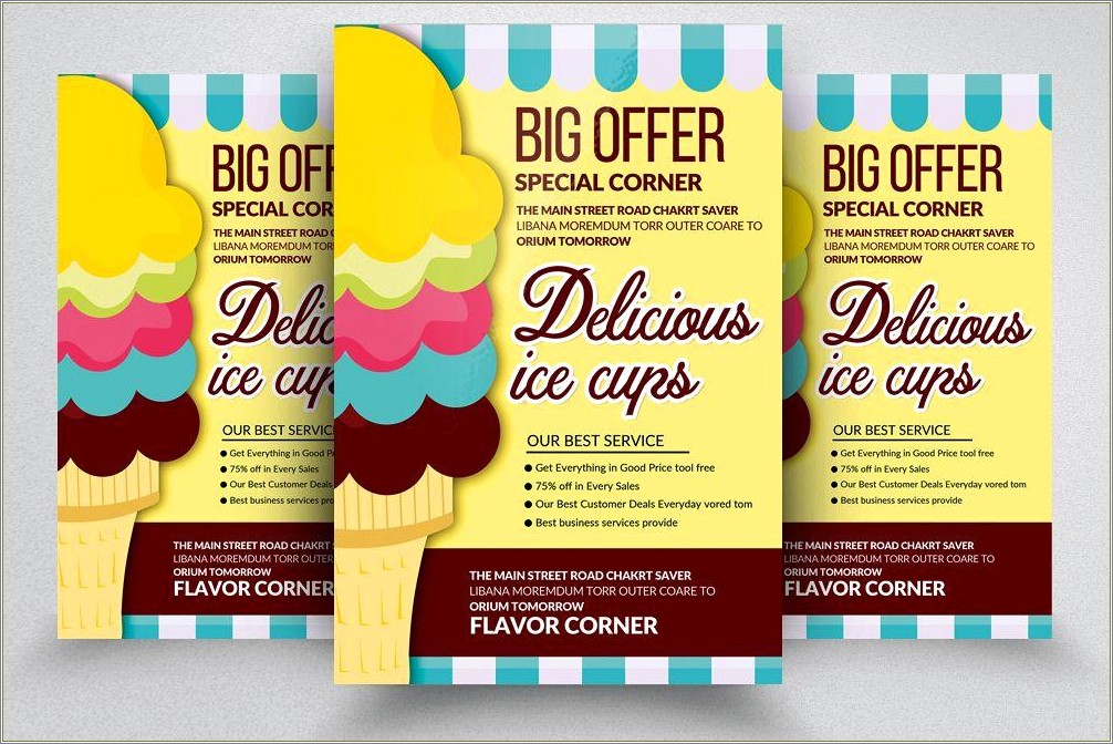 Free Ice Cream Party Flyer Template