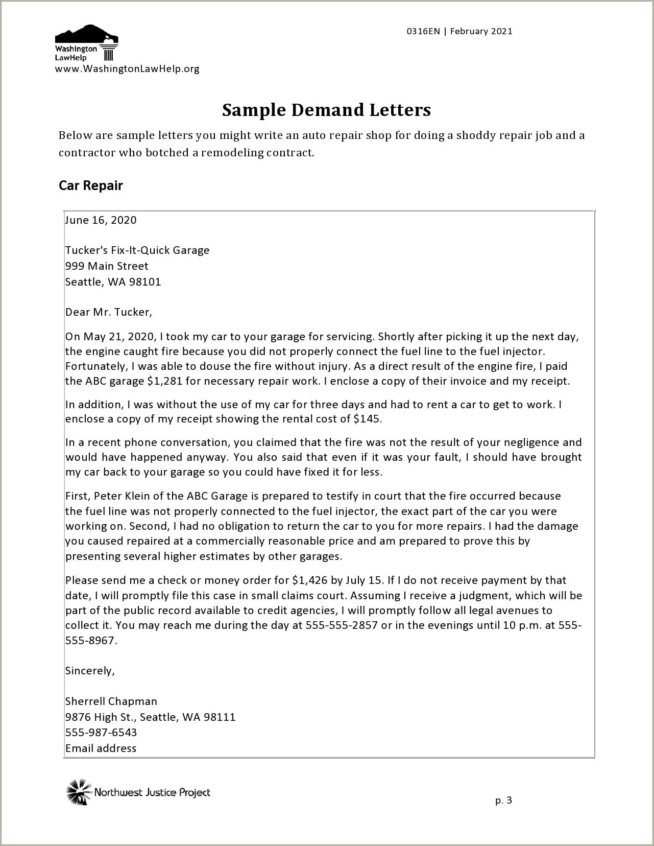 Free Legal Letter Of Demand Template