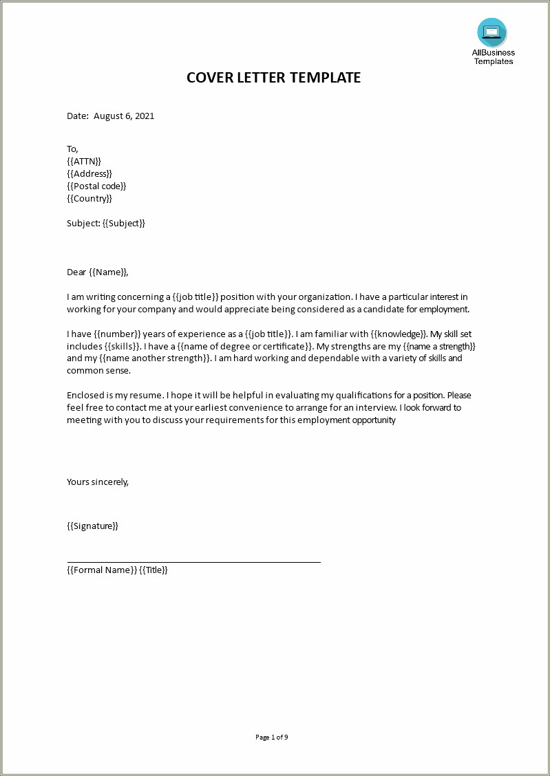 Free Letter Template In Word Download