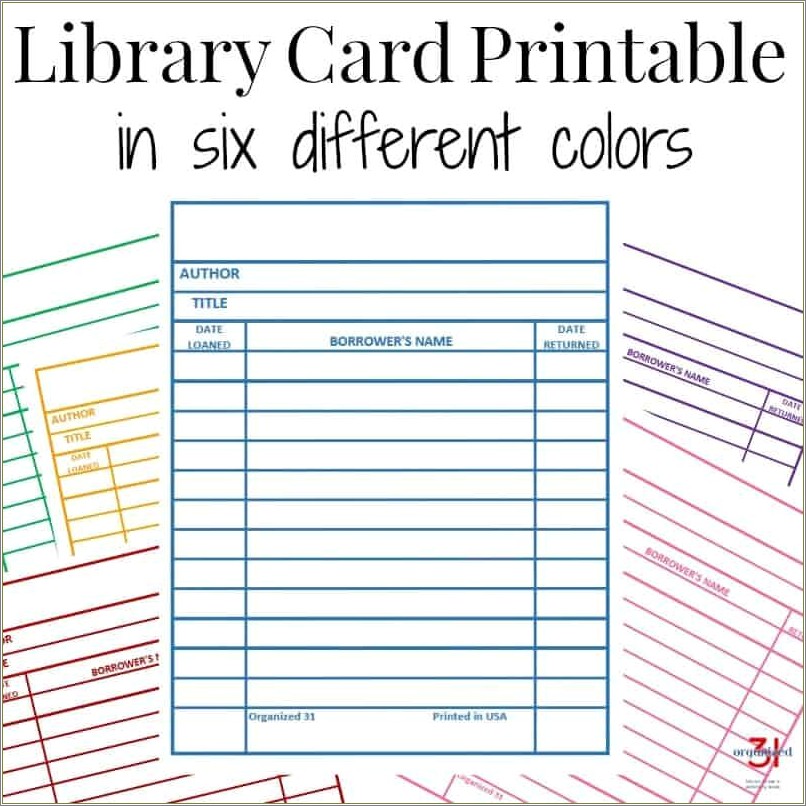 Free Library Card Template Microsoft Word