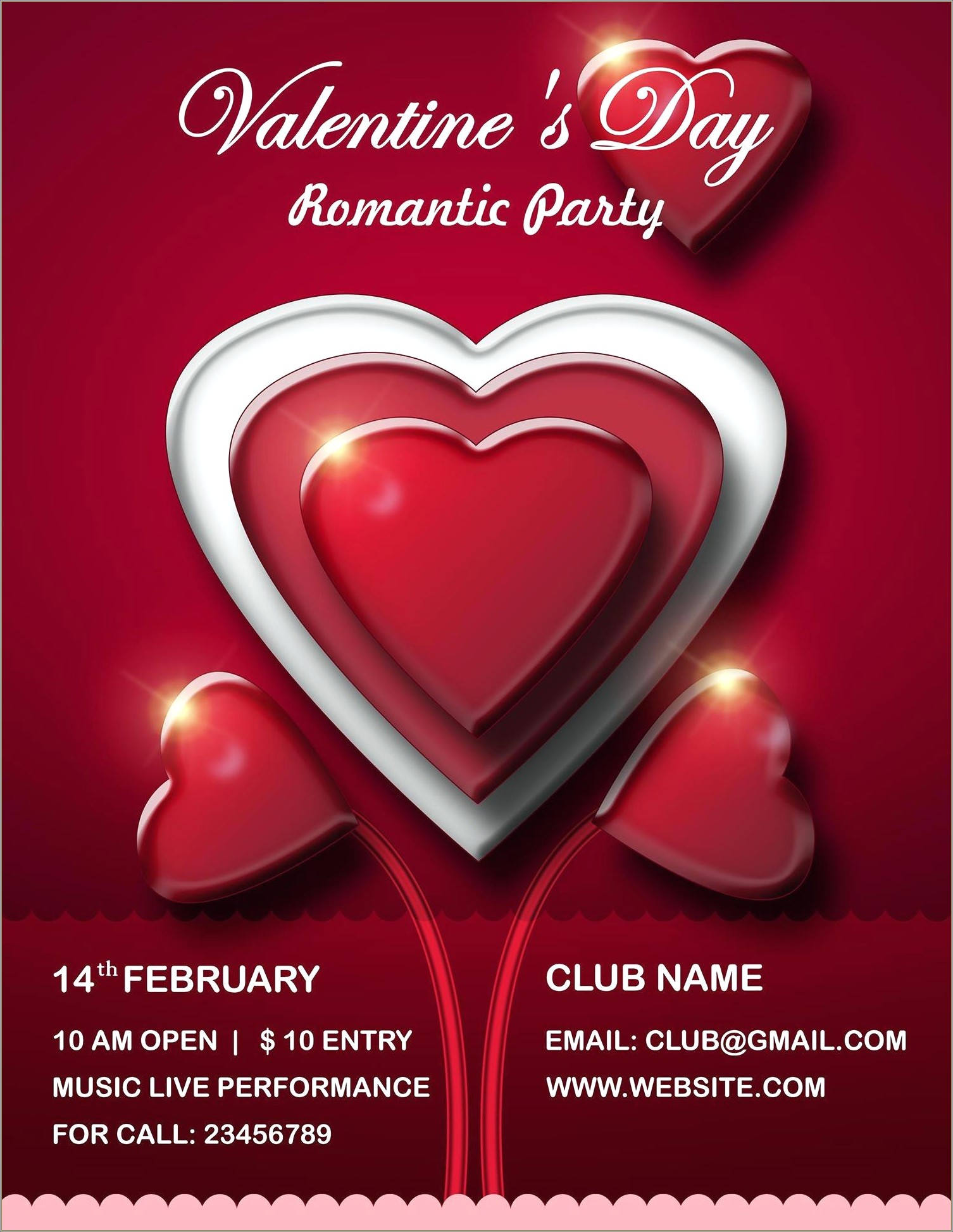 Free Lovely Valentines Day Flyer Template