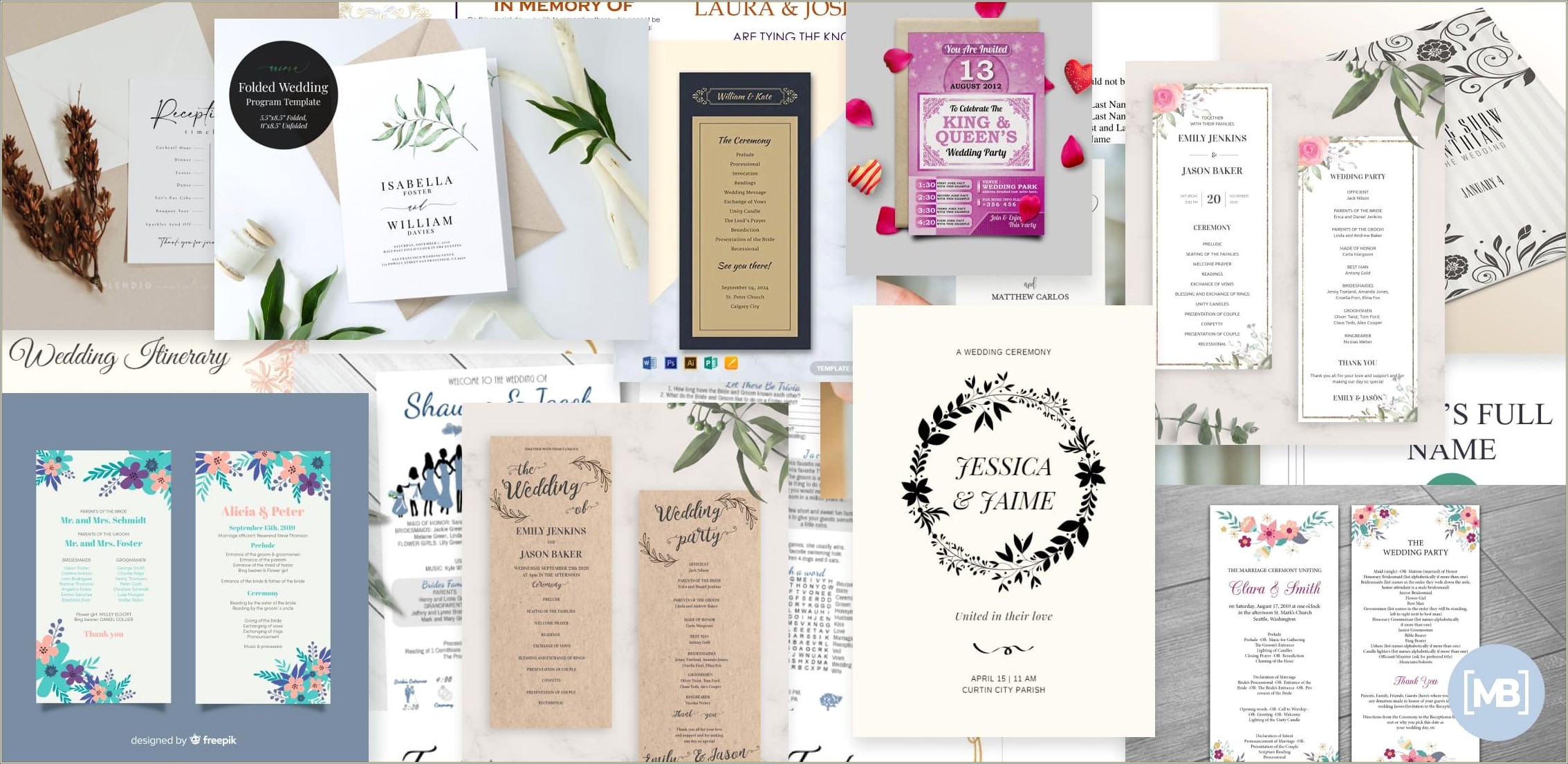 Free Mason Jar Wedding Program Templates