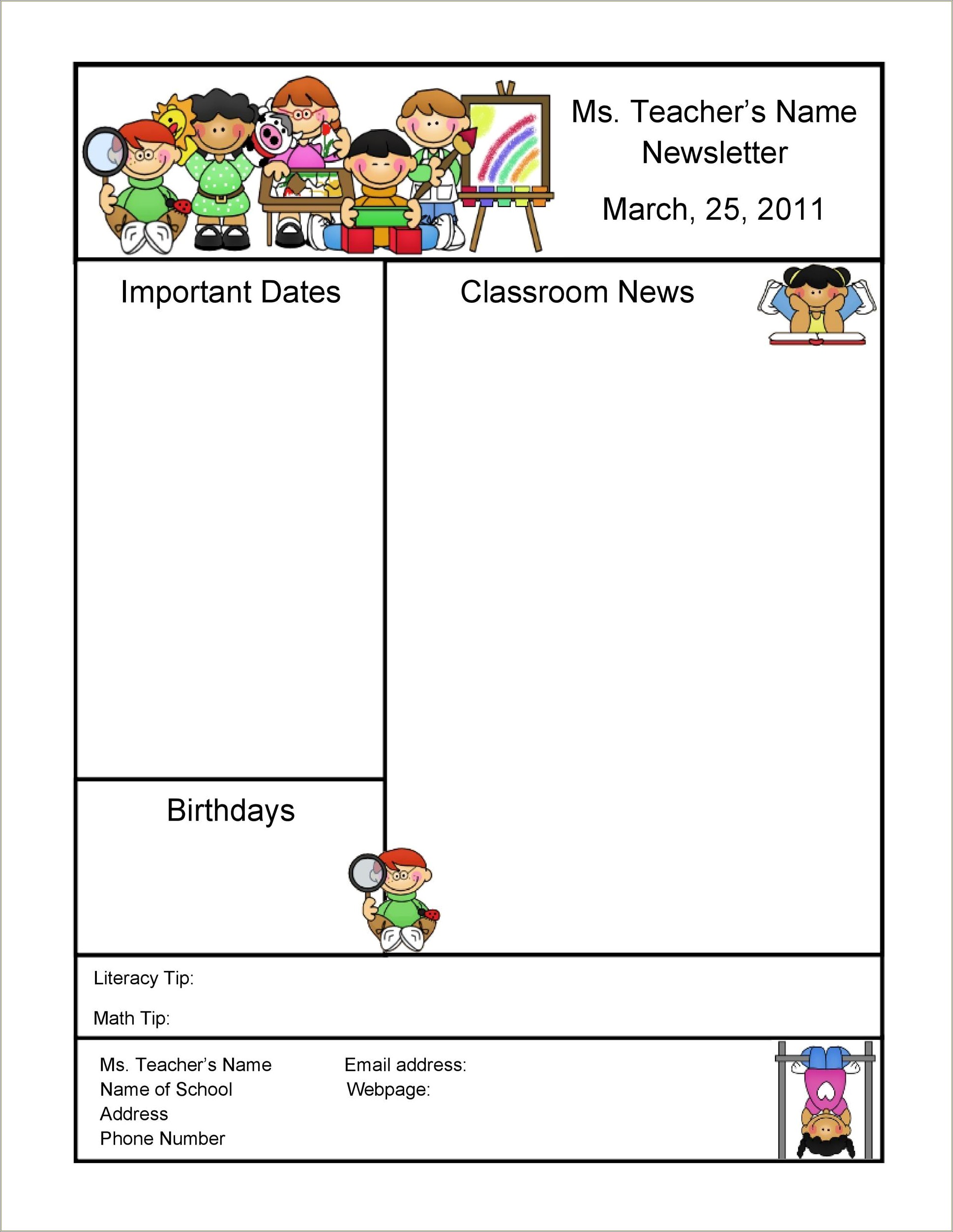 Free Meet The Teacher Newsletter Template