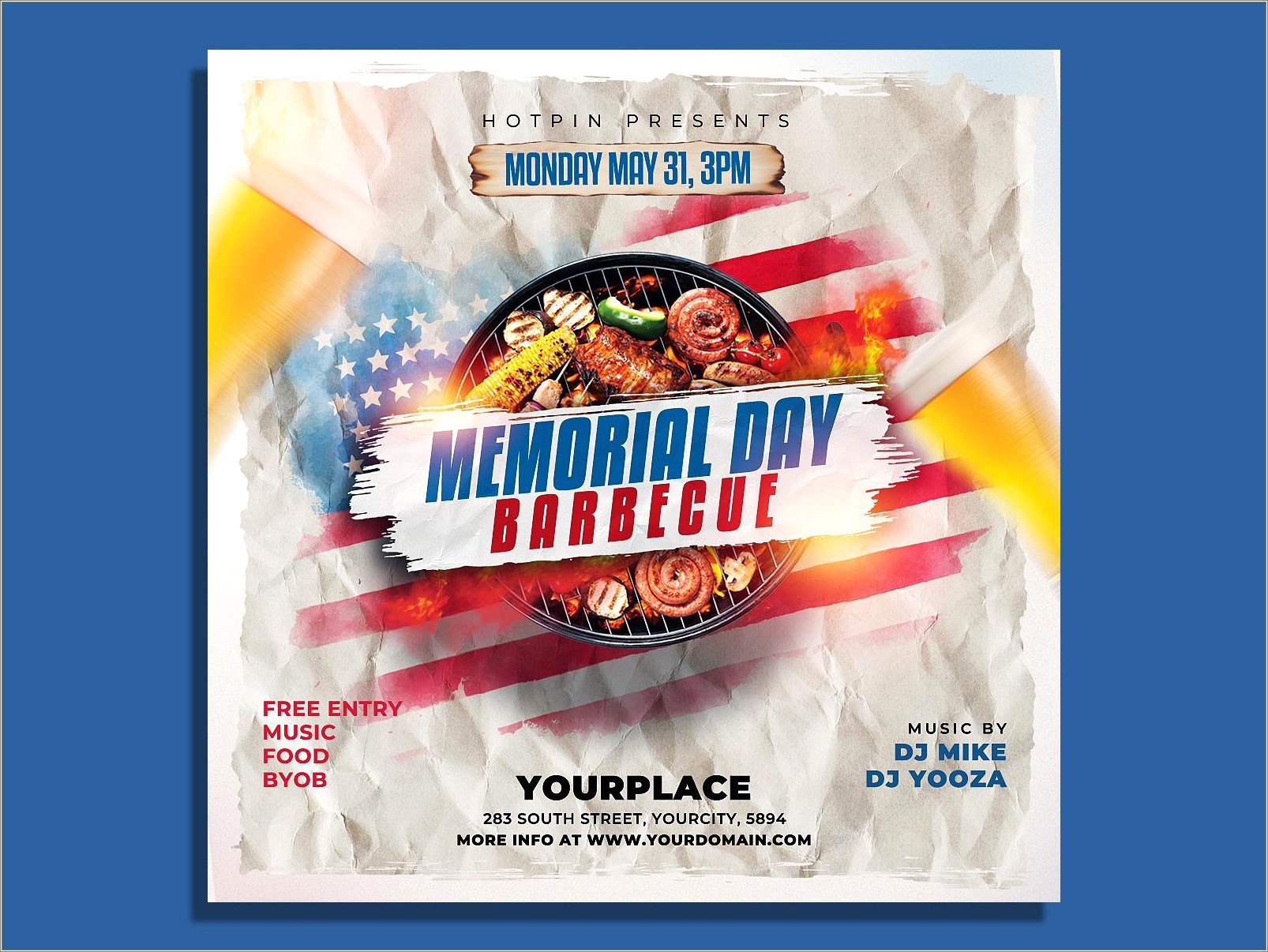 Free Memorial Day Bbq Flyer Template