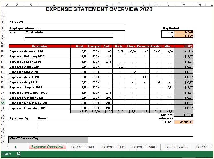 Free Microsoft Excel Monthly Budget Template