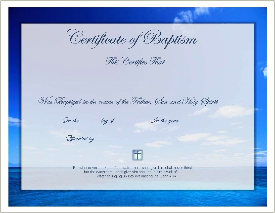 Free Microsoft Word Baptism Certificate Template
