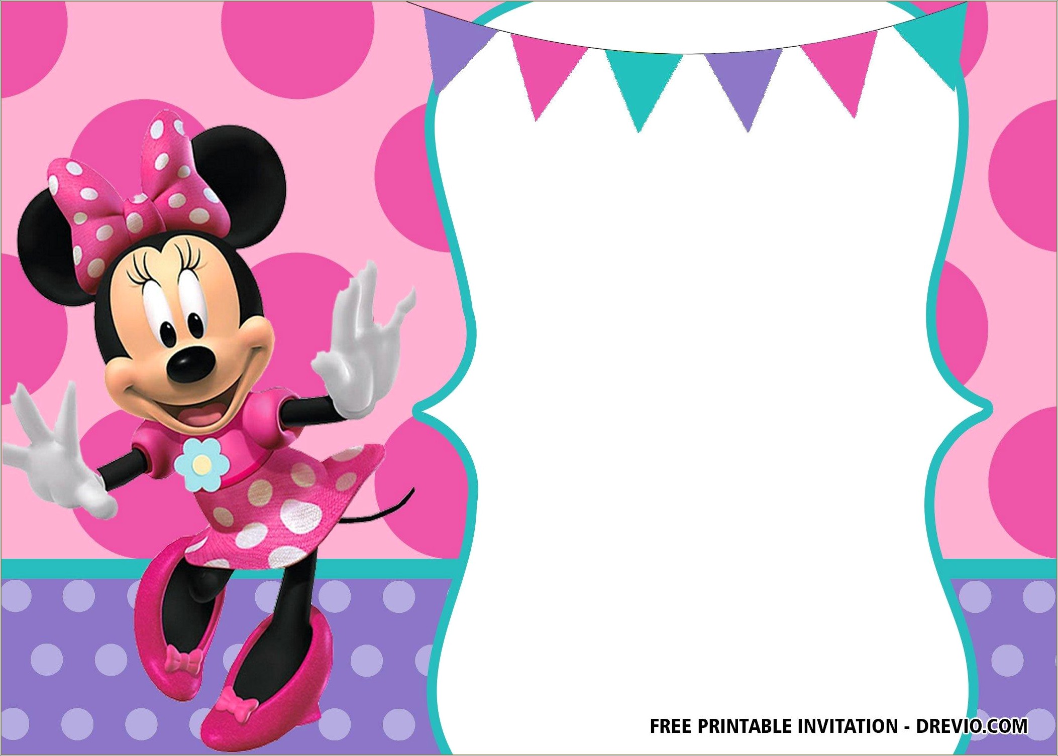 Free Minnie Mouse Birthday Invitations Template