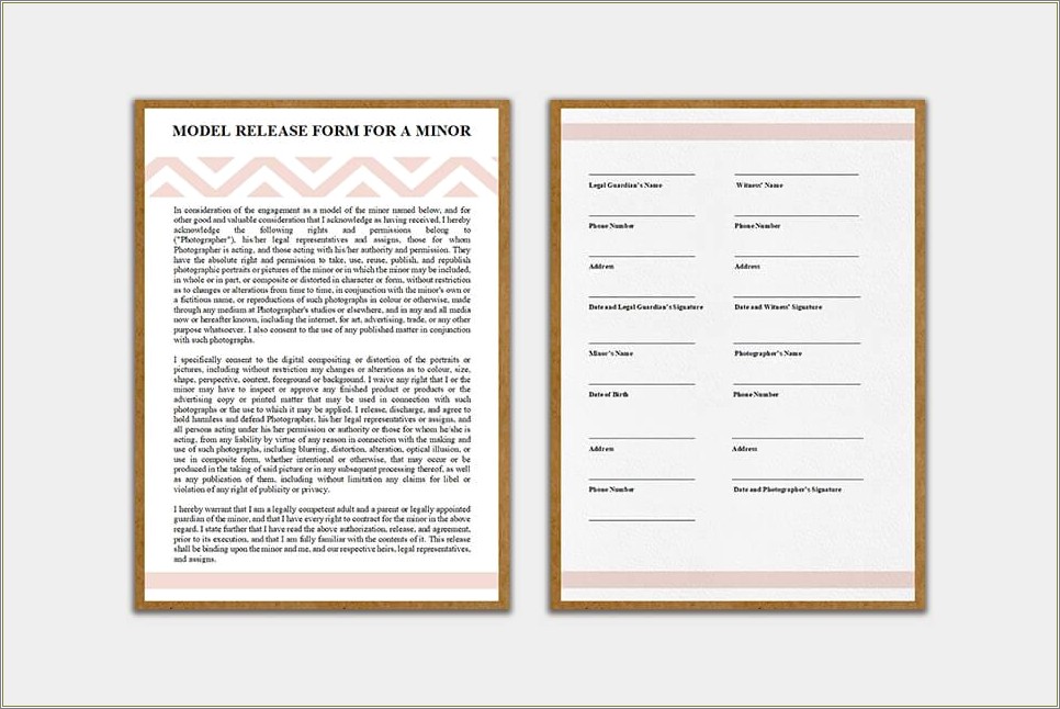 Free Minor Photo Release Form Template