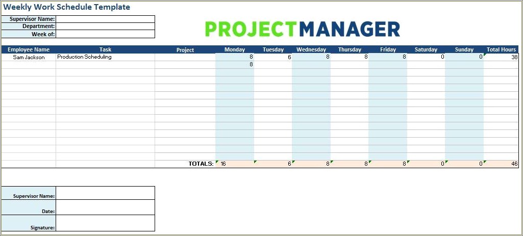 Free Monthly Staff Roster Template Excel