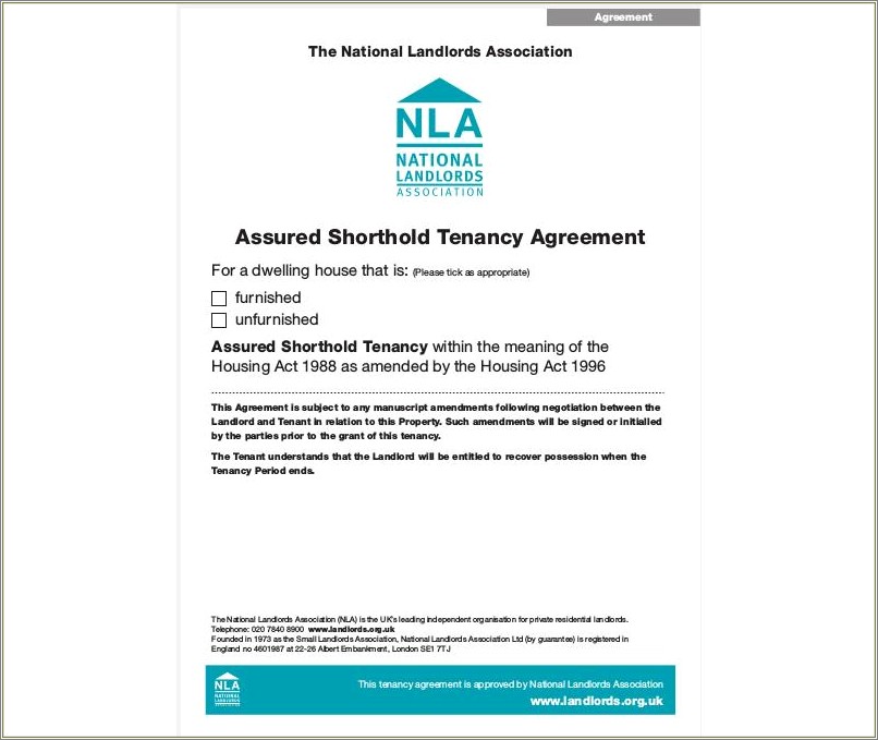 Free Non Assured Tenancy Agreement Template
