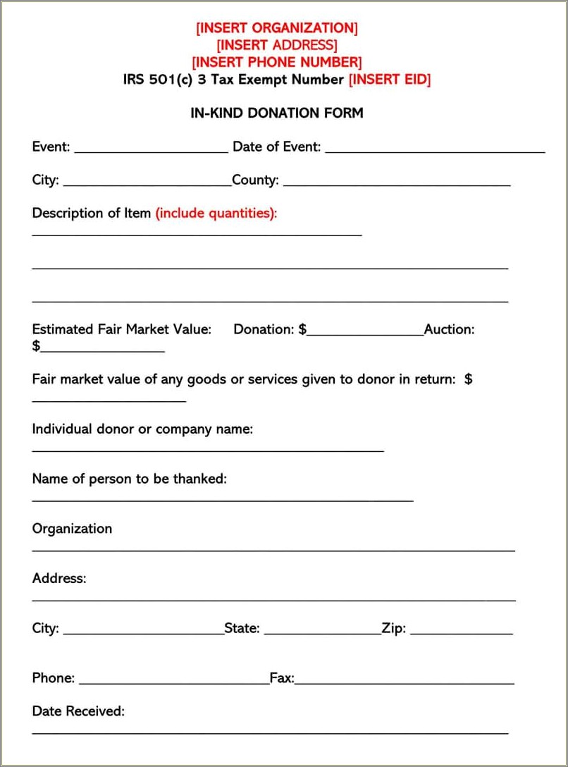 Free Non Profit Event Receipt Template