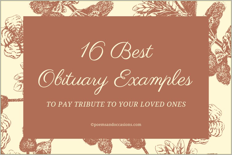 Free Obituary Template For Mother Word
