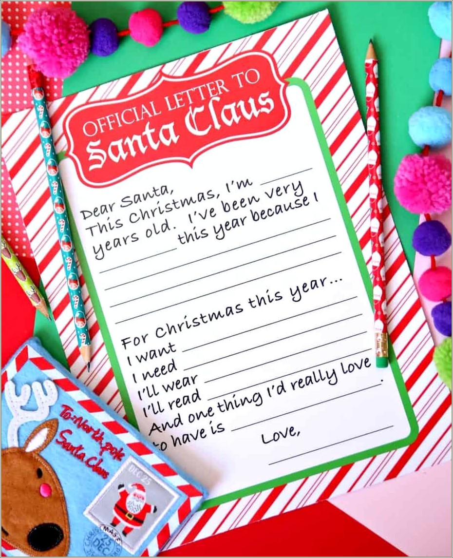 Free Official Letter From Santa Template