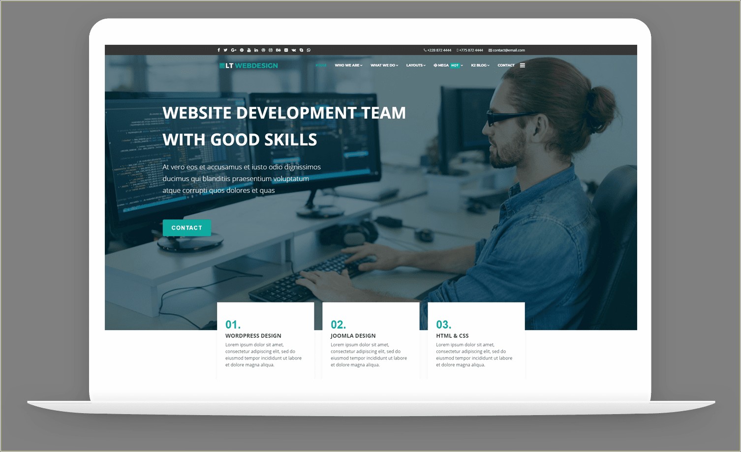 Free One Page Responsive Template WordPress